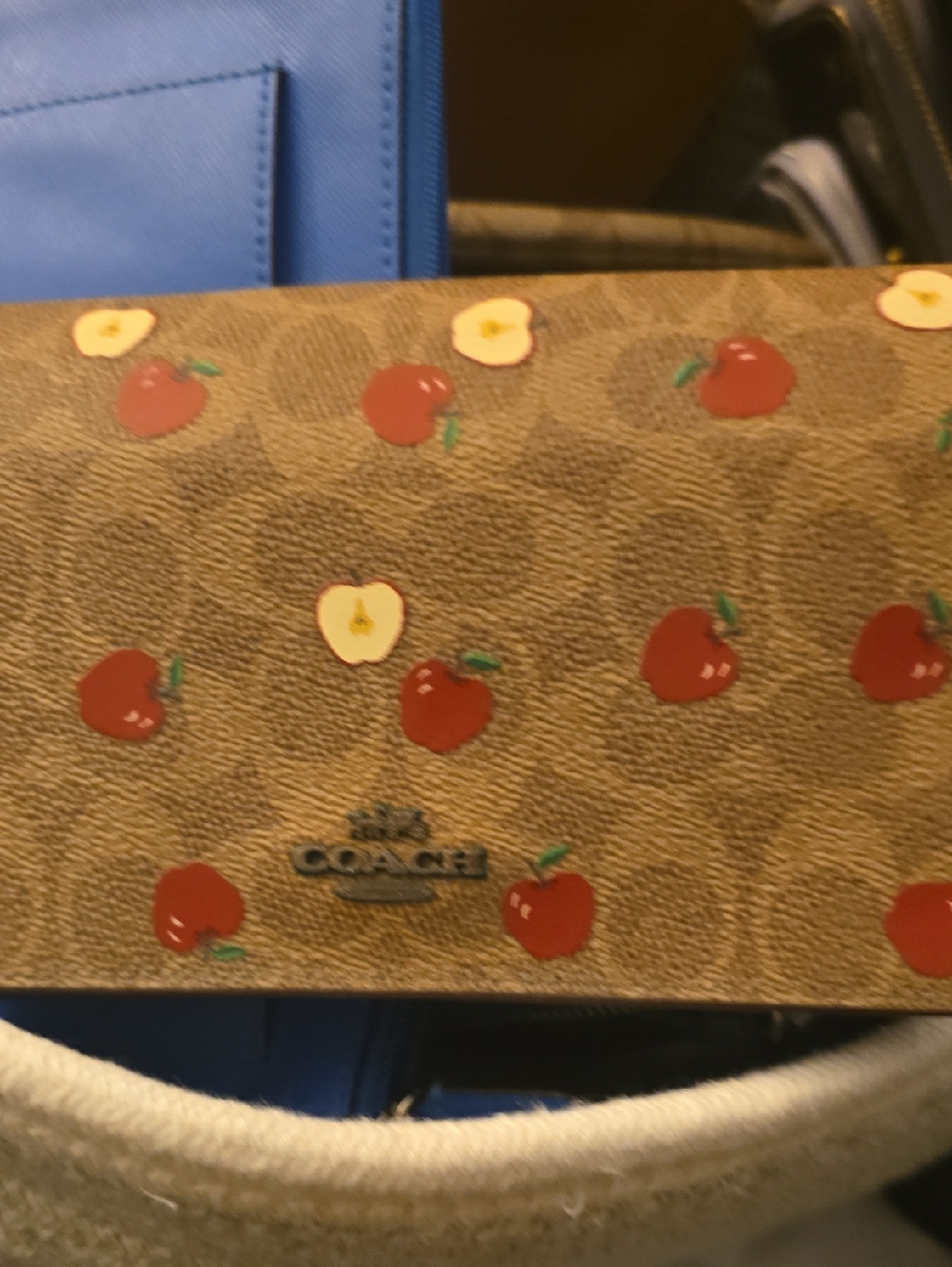 Project Coach Brown Signature Wallet with Red Apple Motif